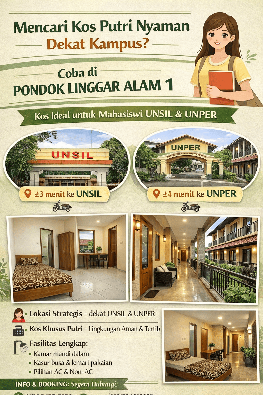 Rekomendasi Kos Putri Dekat UNSIL & UNPER – Nyaman, Aman, dan Strategis